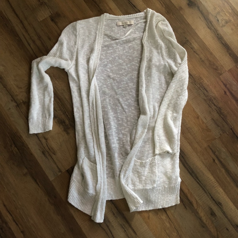 Off White Cardigan with Pockets